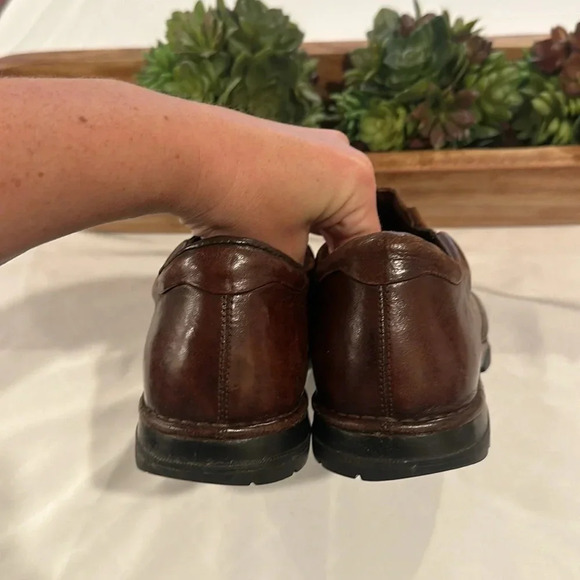 Cole Haan Nike Air Zeno Brown Leather Split Toe Stretch Slip On Loafer size 10 - Picture 4 of 6